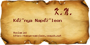 Kánya Napóleon névjegykártya